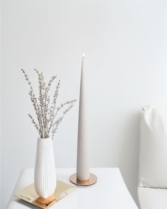 Cone candle White ash 37cm - Maison SIA