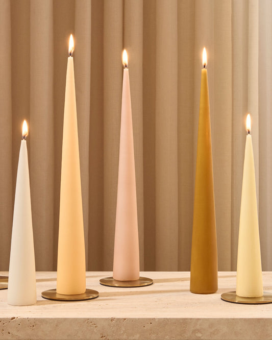 Cone candle in rosy caramel - Maison SIA