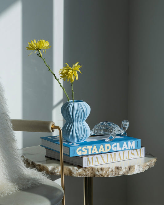 Fald Vase in Faded Denim 16 cm - Maison SIA