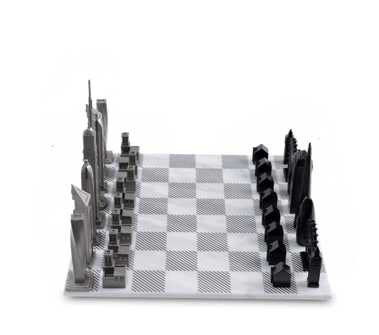 Stainless Steel London Vs Dubai Edition Chess Board - Maison SIA