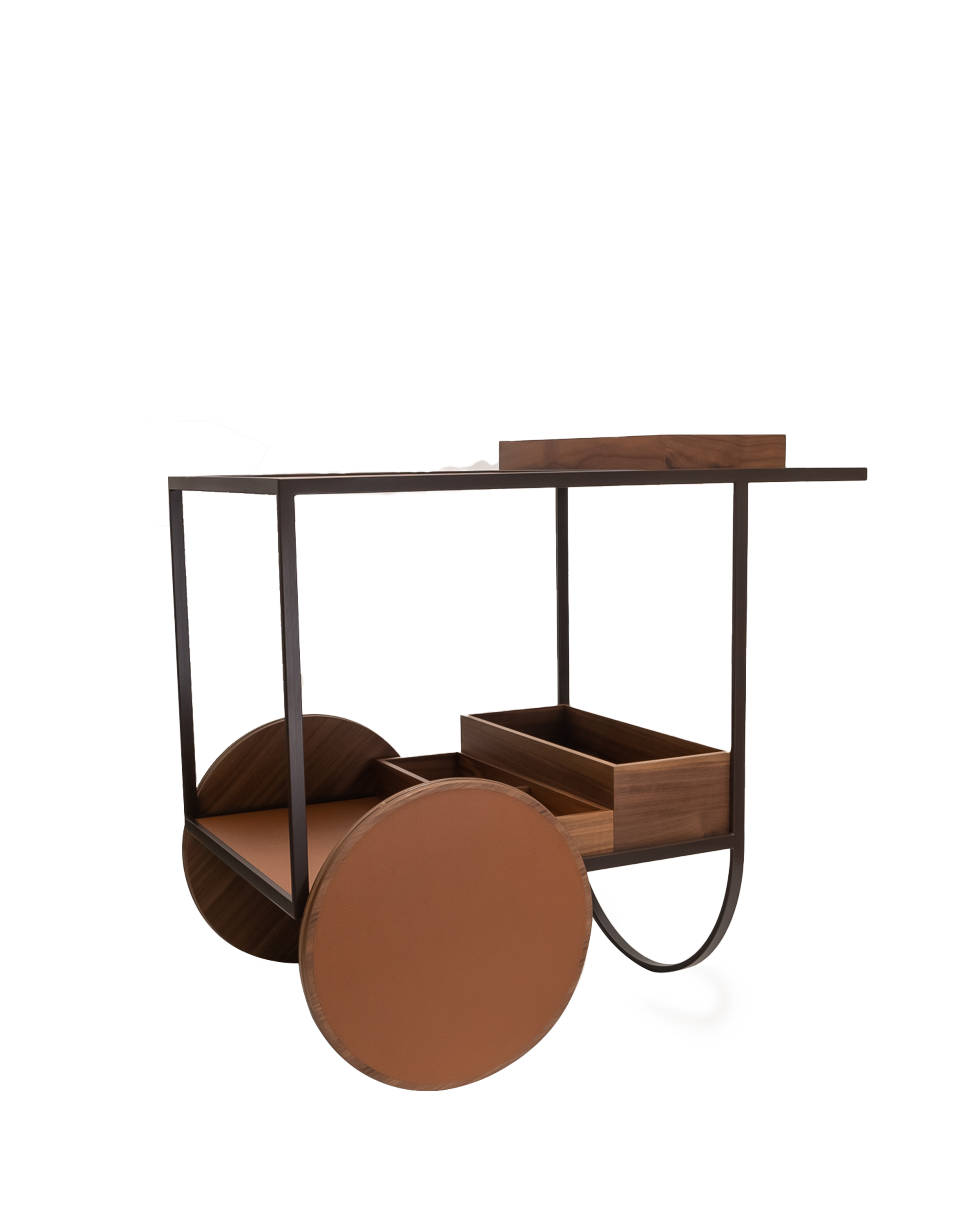 P- Magenta serving trolley in Camel - Maison SIA