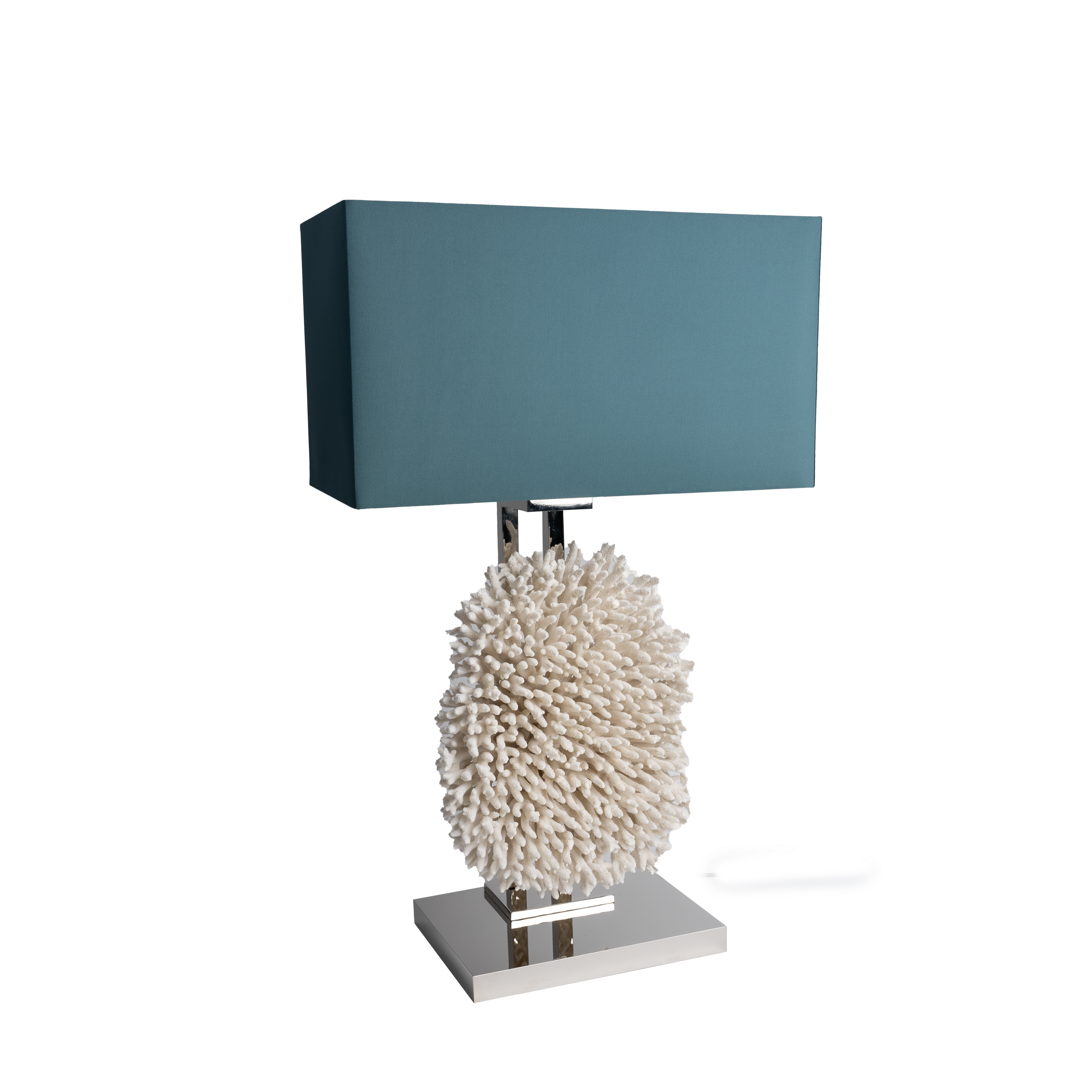 PF Coral Table Lamp With Turqoise Green Shade - Maison SIA