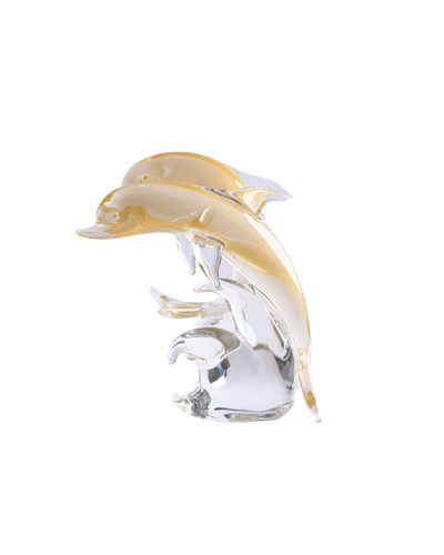 Dolphins (2 Jumping) transp. & gold