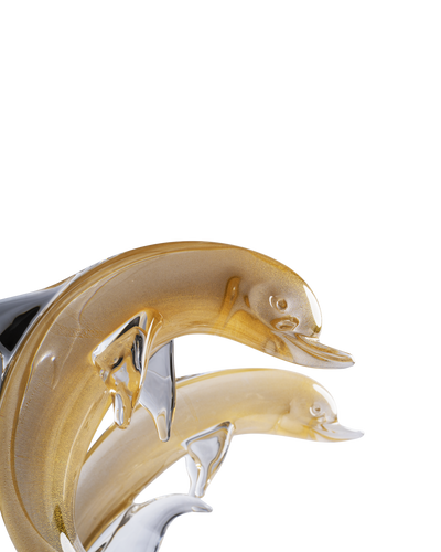 Dolphins (2 Jumping) transp. & gold