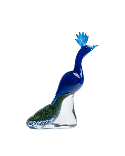 Peacock tail down blue green & gold