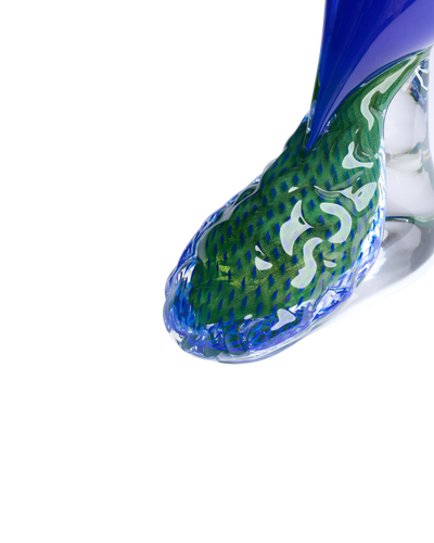 Peacock tail down blue green & gold