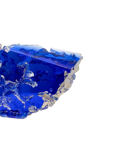 EROSION N°4 Cobalt blue glass and white earthenware
