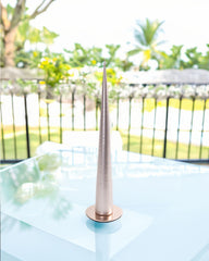 Cone candle in Champagne Metallic