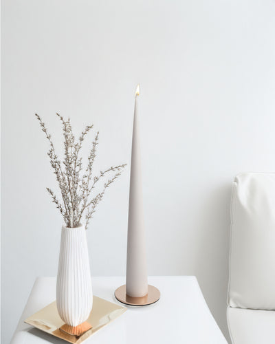 Cone candle White ash 37cm