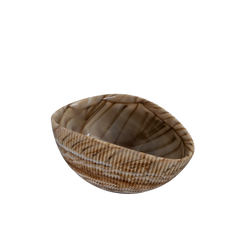 YM Shell mignon ivory with brown threads bowl - Maison SIA