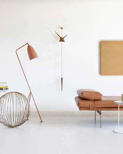 PUNTO Y COMA G BRASS-WALNUT CLOCK