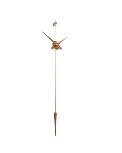 PUNTO Y COMA G BRASS-WALNUT CLOCK
