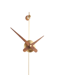 PUNTO Y COMA G BRASS-WALNUT CLOCK