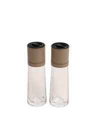 Cilindro big salt and pepper shaker set in Taupe