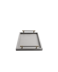 Light Grey Rectangular tray With Satin Gold Handles