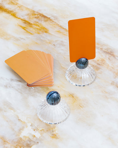 Louis Place Card Holder Slate Clear