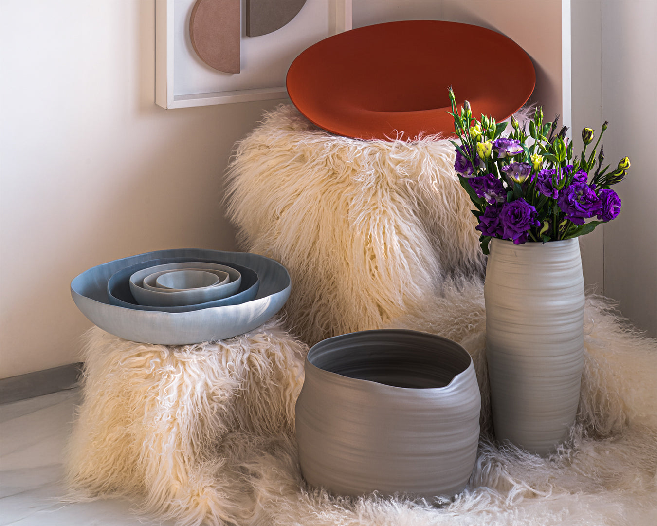 Rina Menardi 花瓶 花器 陶器 イタリア ハンドメイド