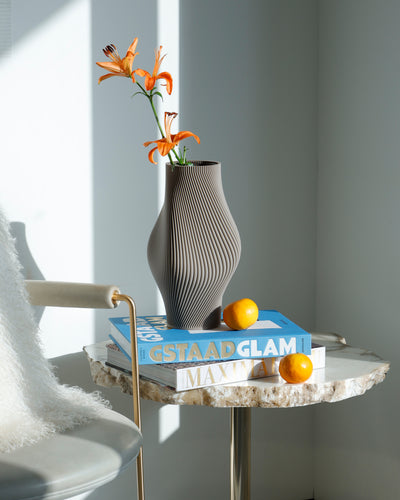 Bloz Vase in Deep Taupe 30 cm