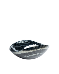Black silver medium folded bowl