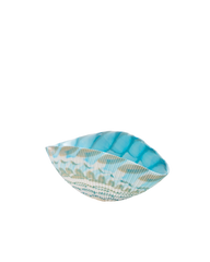 Shell small ivory with turquoise threads bowl