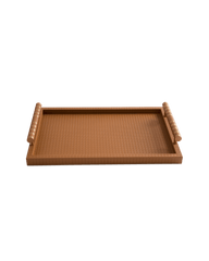 Camel Rectangular tray With Satin Brass Handles