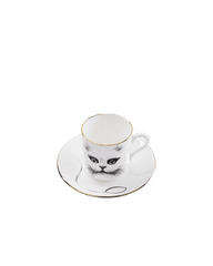 Cat Monocle Espresso Cup & Saucer