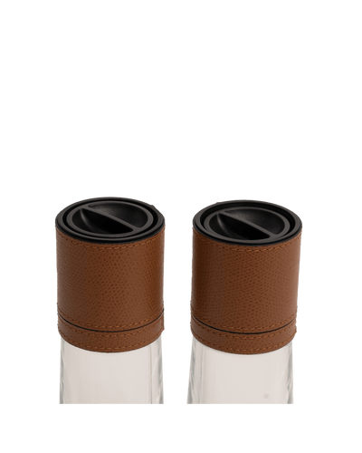 Cilindro big salt and pepper shaker set in Camel