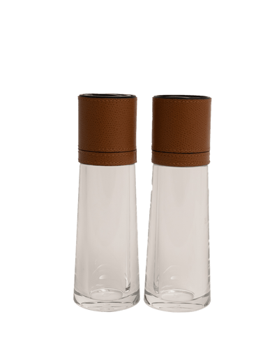 Cilindro big salt and pepper shaker set in Camel