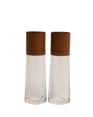 Cilindro big salt and pepper shaker set in Camel