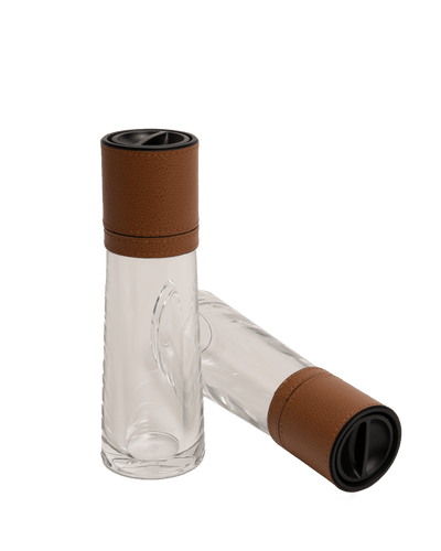 Cilindro big salt and pepper shaker set in Camel