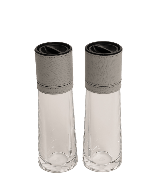 Cilindro big salt and pepper shaker set in light grey - Maison SIA