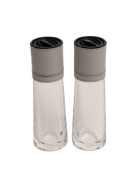 Cilindro big salt and pepper shaker set in light grey