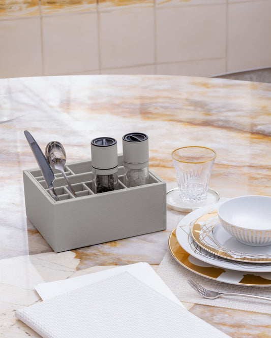 Cilindro big salt and pepper shaker set in light grey - Maison SIA