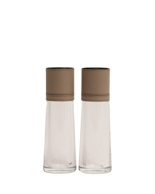 Cilindro big salt and pepper shaker set in Taupe - Maison SIA