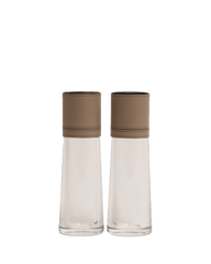 Cilindro big salt and pepper shaker set in Taupe