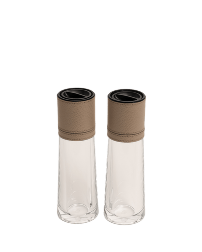 Cilindro big salt and pepper shaker set in Taupe