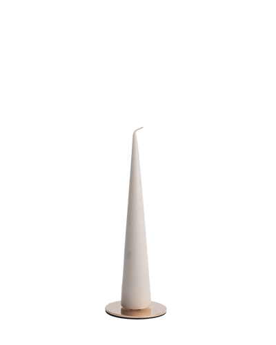 Cone candle in white ash