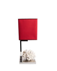 Coral Table Lamp With Red Shade