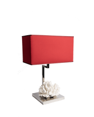 Coral Table Lamp With Red Shade