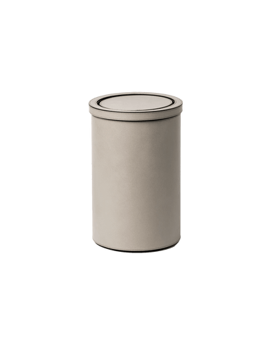 Cream Round Metal Bin with Lid