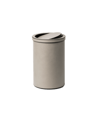 Cream Round Metal Bin with Lid