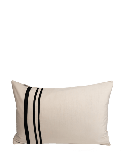 Cushioncover sand thin/wide black ribbon