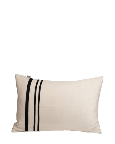 Cushioncover sand thin/wide black ribbon