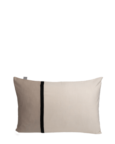 Cushioncover sand/cashmere/wide black ribbon