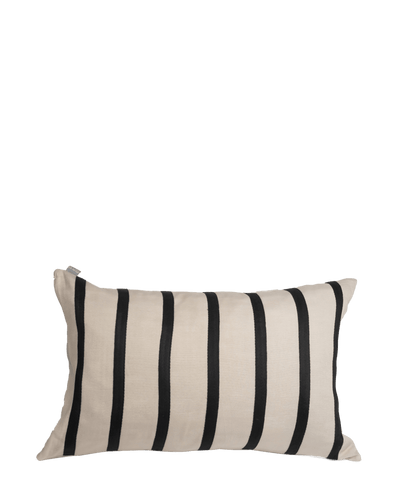 Cushioncover sand/wide black with black ribbon