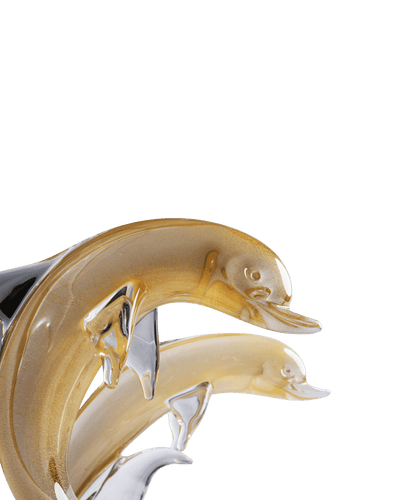 Dolphins (2 Jumping) transp. & gold