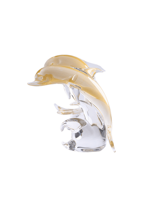 Dolphins (2 Jumping) transp. & gold - Maison SIA