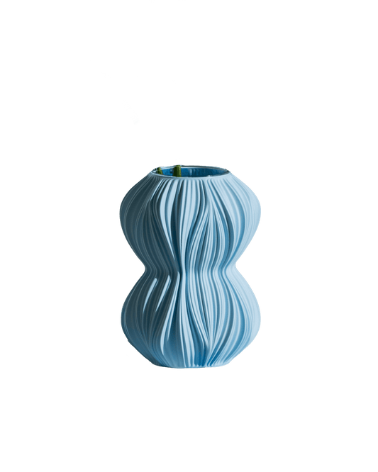 Fald Vase in Faded Denim 16 cm - Maison SIA