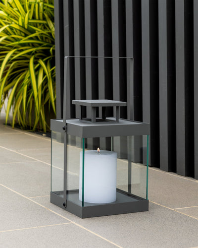 Finca Lantern in Steel Grey S