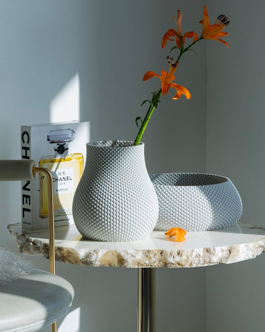 Hoyt Vase in Cool Grey 20 cm - Maison SIA